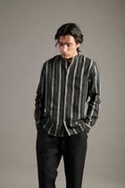 Dhaari Linen Band Collar Shirt - Sale view 5
