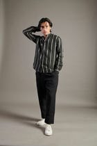 Dhaari Linen Band Collar Shirt - Sale view 7