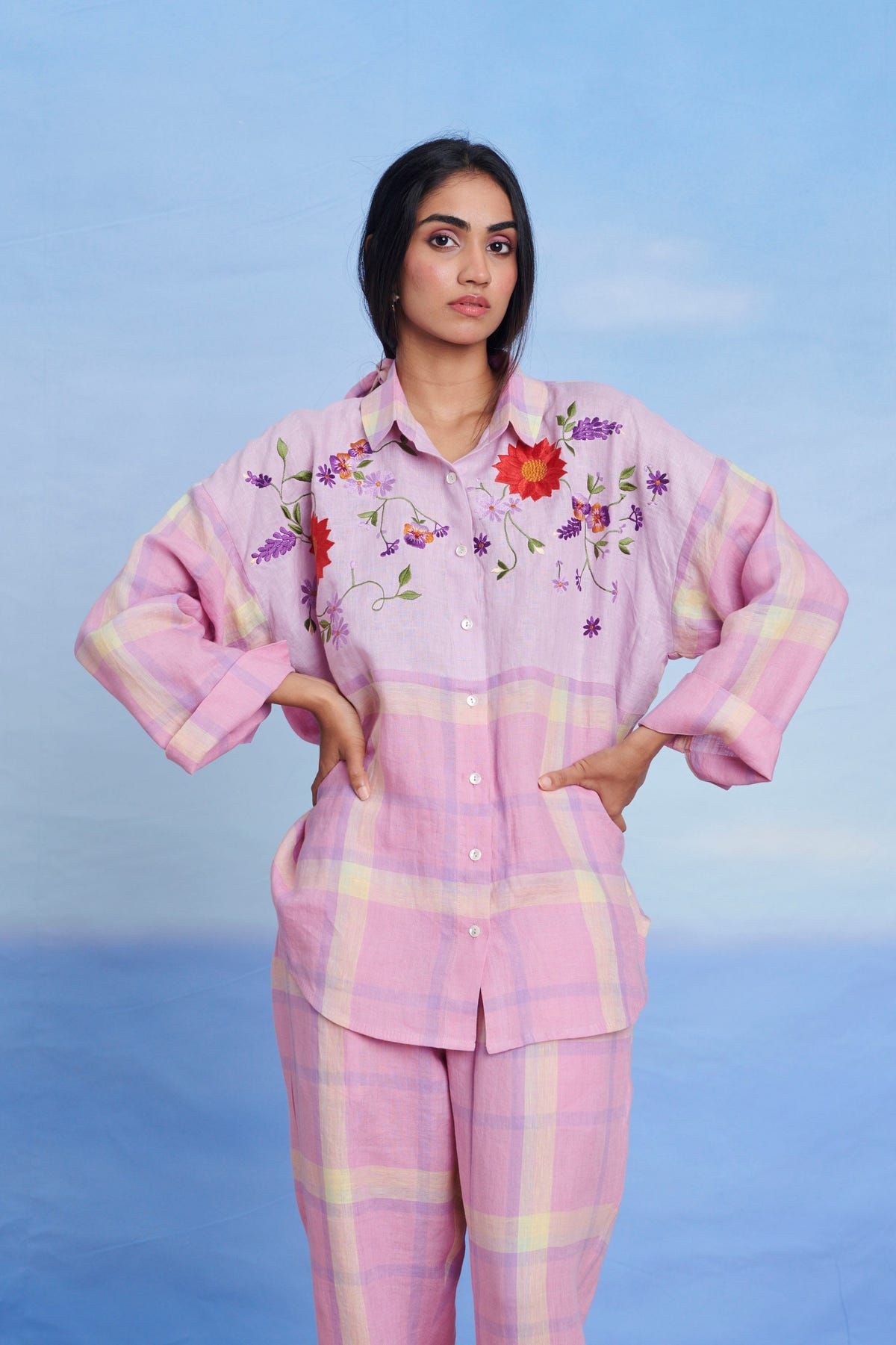 Cassata Linen Oversized Flared Shirt Set - Sale - image 2