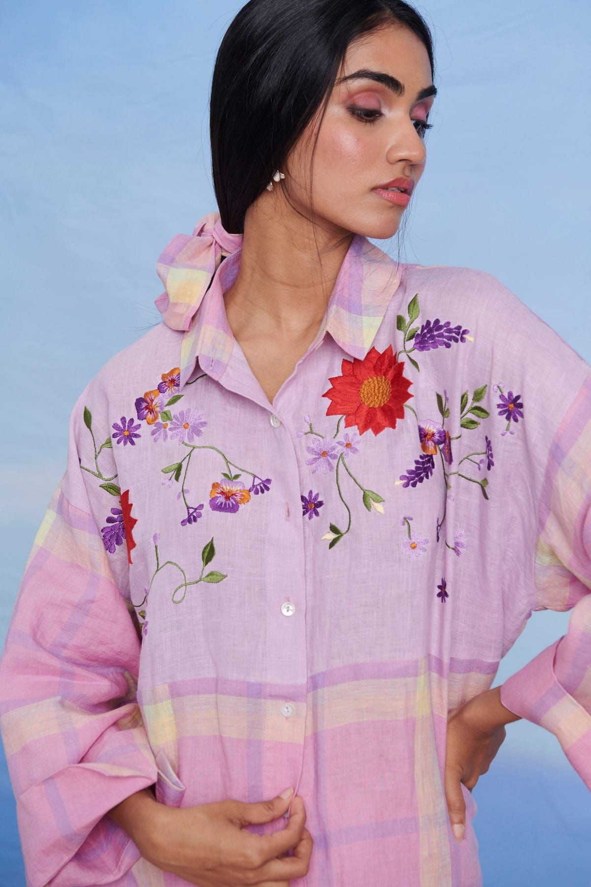 Cassata Linen Oversized Flared Shirt Set - Sale - image 5