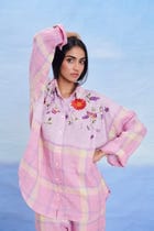 Cassata Linen Oversized Flared Shirt Set - Sale view 9