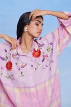 Cassata Linen Oversized Flared Shirt Set - Sale view 10