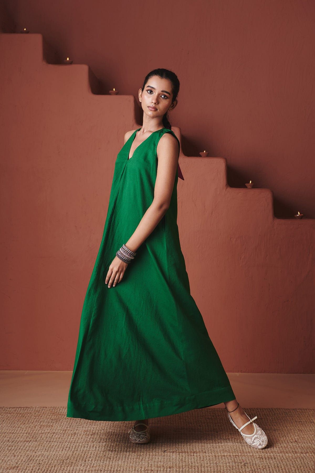 Panna Linen Flared Dress - image 1