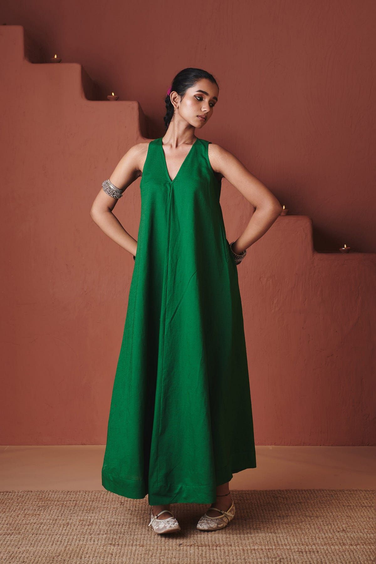Panna Linen Flared Dress - image 2