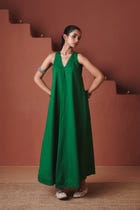 Panna Linen Flared Dress view 2