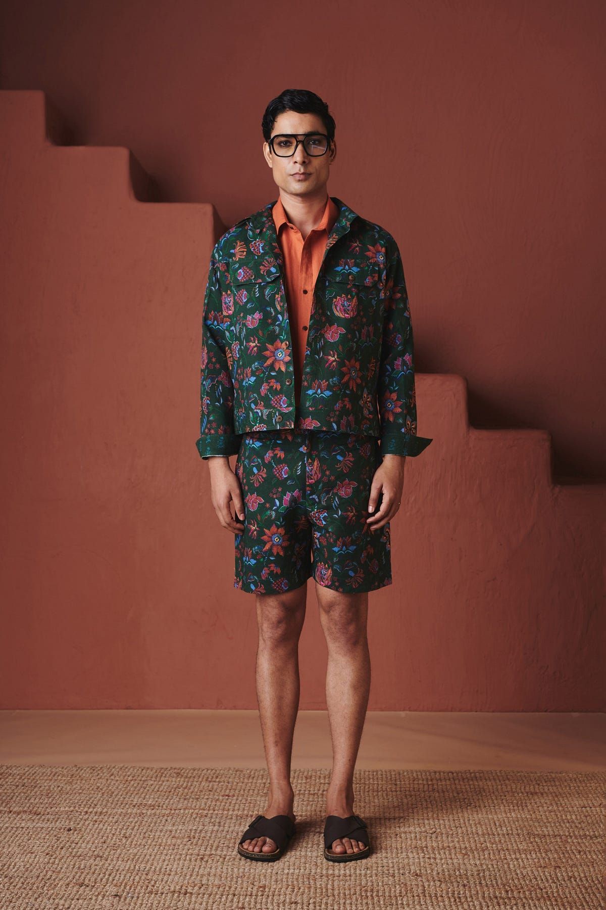 Paan Chintz Co-Linen Men's Trucker Jacket Set - image 1