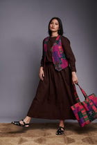 Coffee Co-Linen Flared Skirt view 7