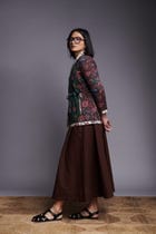Coffee Co-Linen Flared Skirt view 8