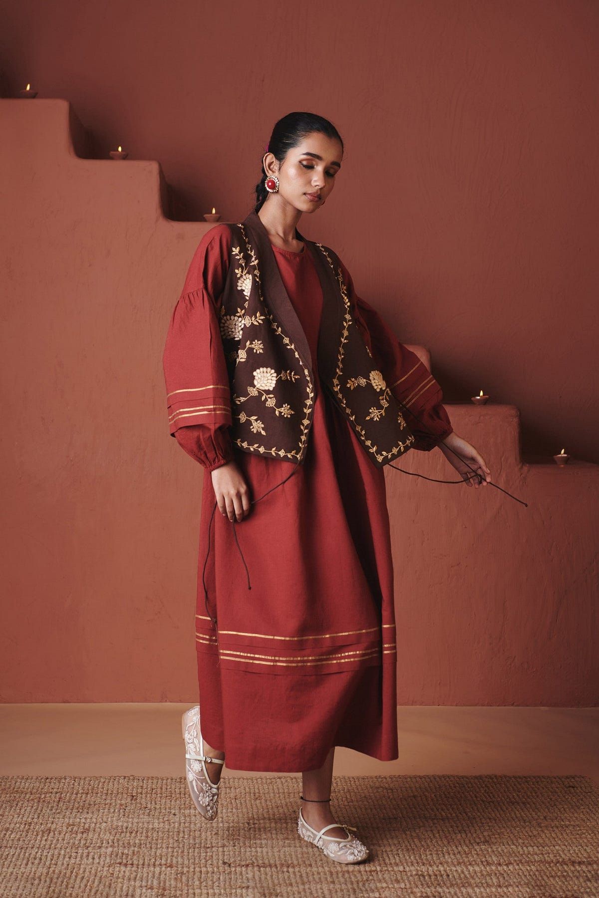 Brick Co-Linen Sack Dress - Sale - image 7