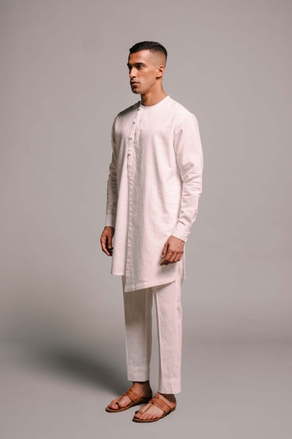 Saphed — Vanilla Co-Linen Men's Pleated Pyjama Pants