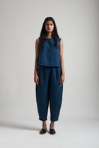 Indigo Linen Lounge Overlay Set view 4