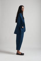 Indigo Linen Lounge Overlay Set view 7