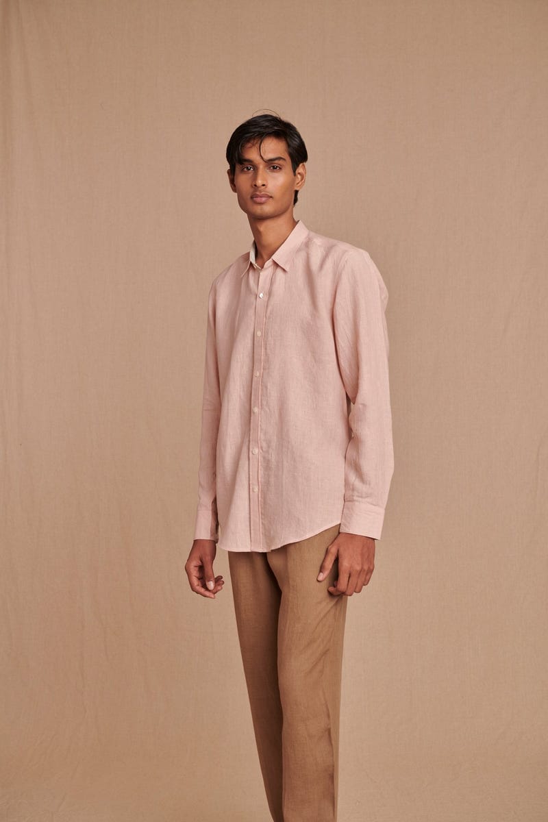 Blush Linen Men's Oxford Shirt – Slim Fit - Sale