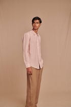 Blush Linen Men's Oxford Shirt – Slim Fit - Sale view 6