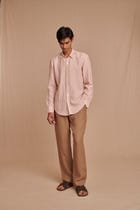 Blush Linen Men's Oxford Shirt – Slim Fit - Sale view 8