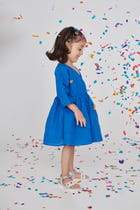 Santorini Linen Girls Wrap Tie Dress - Sale view 2