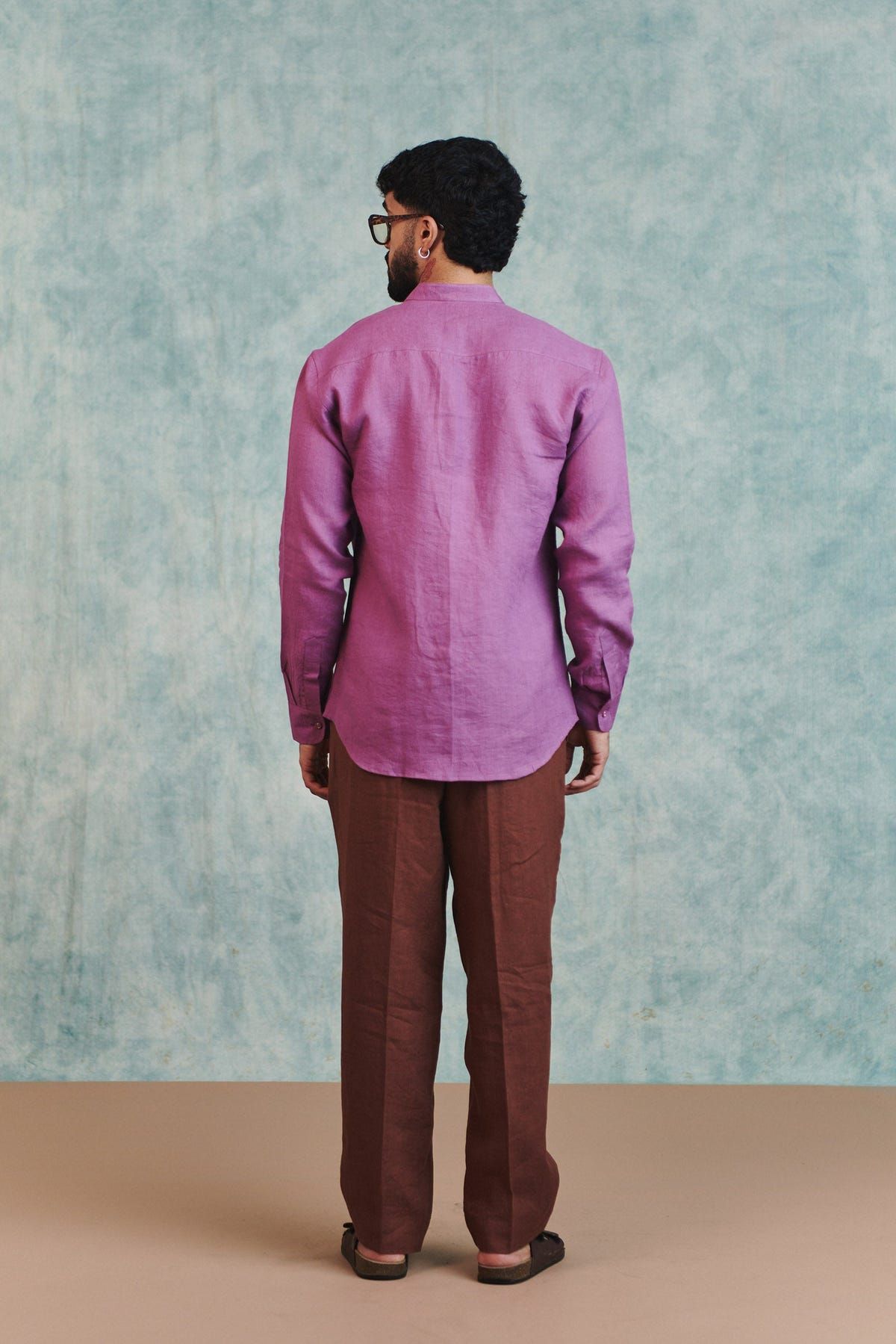 Berry Linen Men's Band Collar Shirt - Sale - image 5