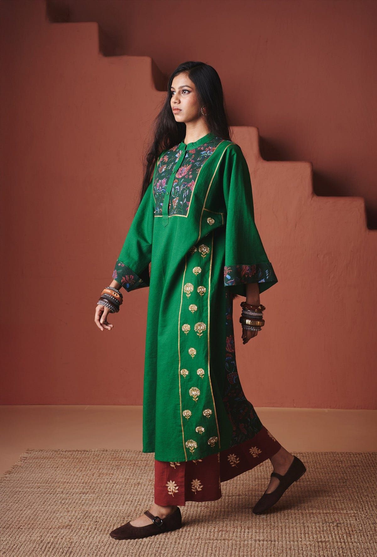 Panna Linen Multi-Panelled Kurta Set - Sale - image 3