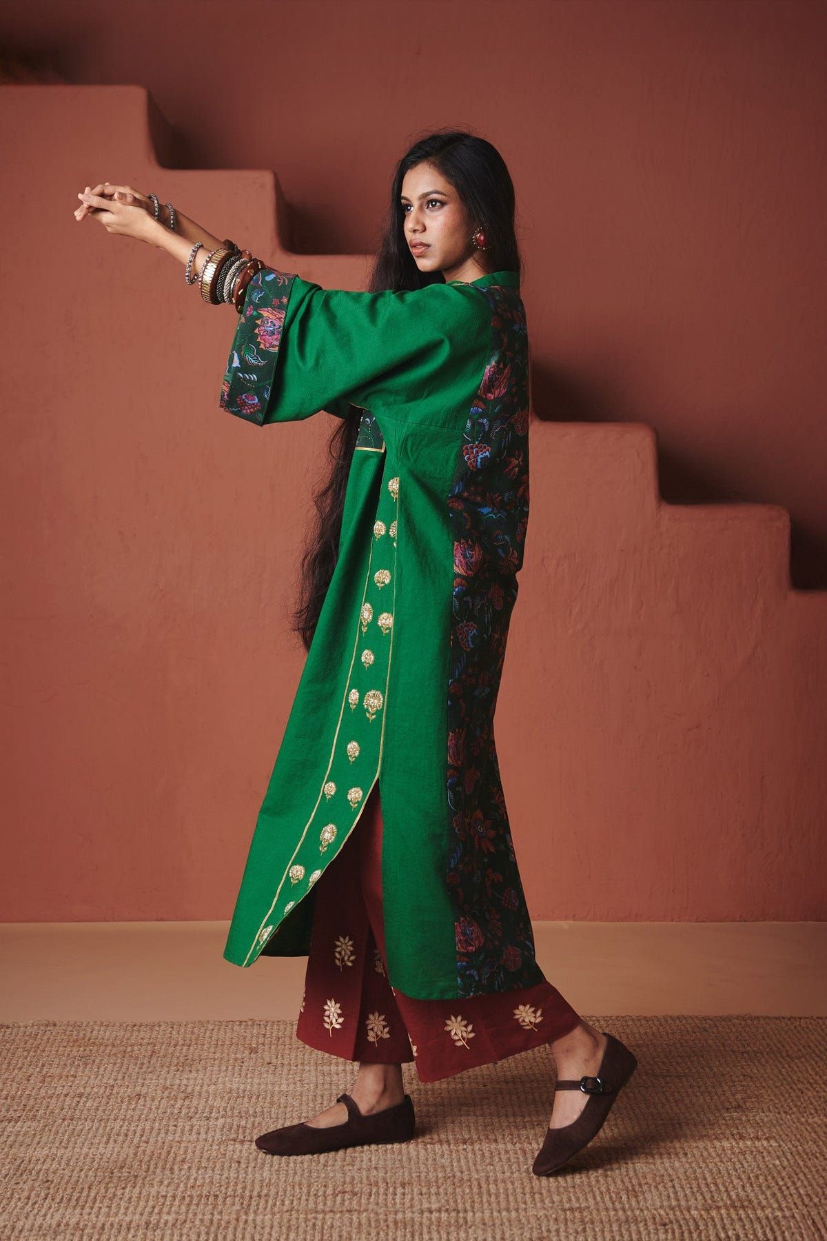 Panna Linen Multi-Panelled Kurta Set - Sale - image 8