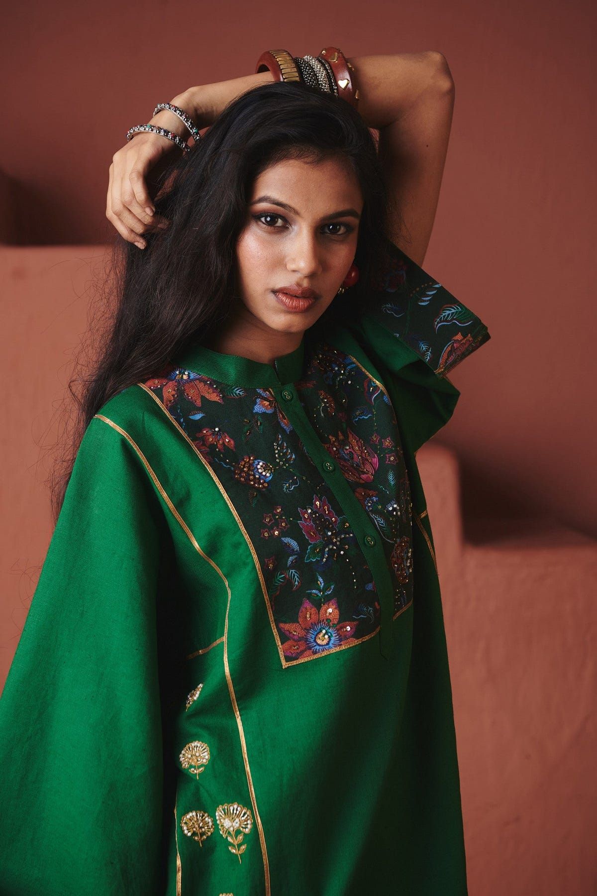 Panna Linen Multi-Panelled Kurta Set - Sale - image 9
