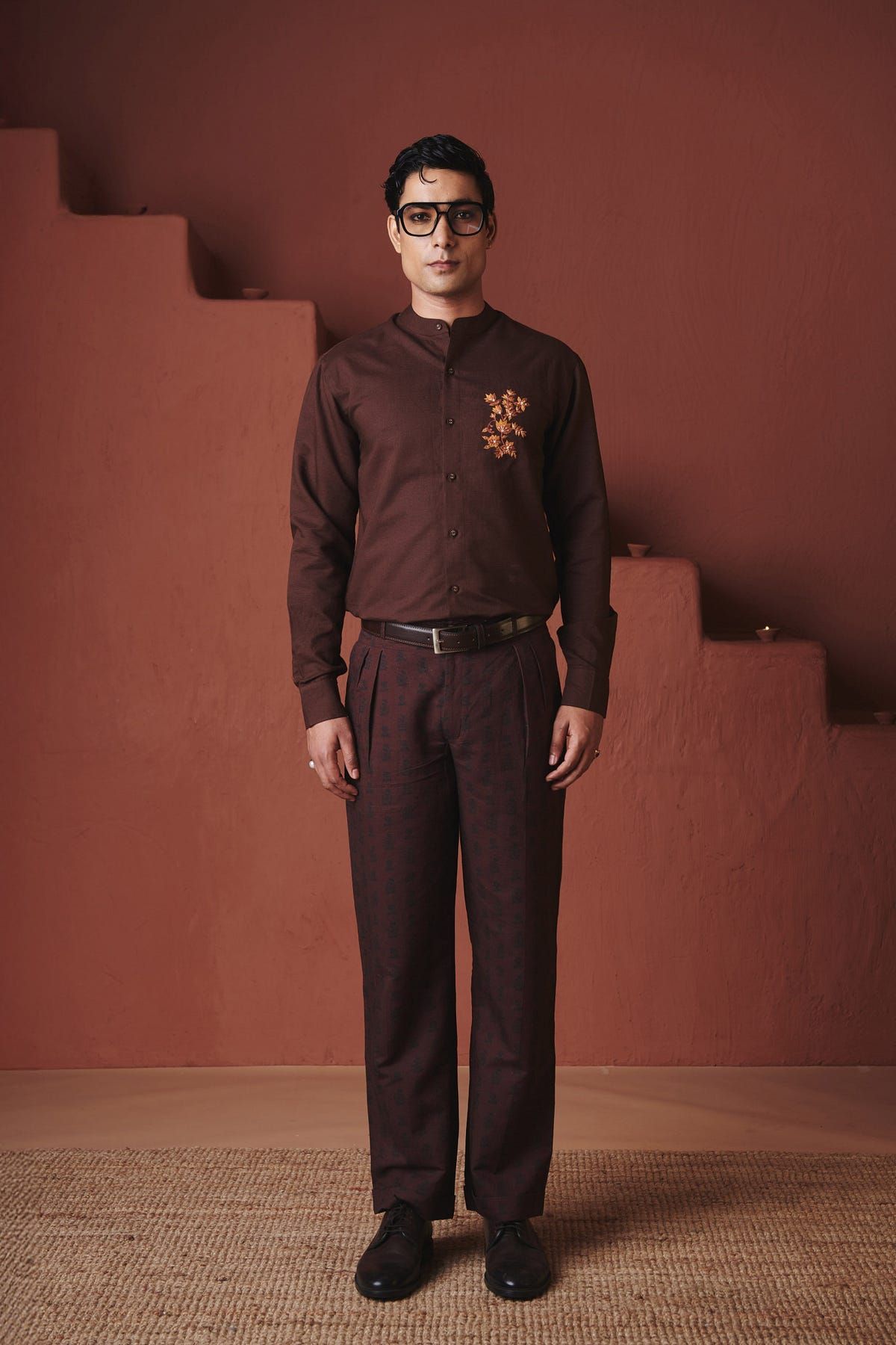 Coffee Buta Co-Linen Men's Pleated Tapered Pants - image 1