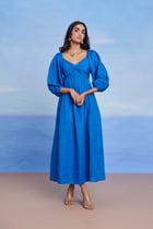Santorini Linen Front Twist Dress - Sale view 1