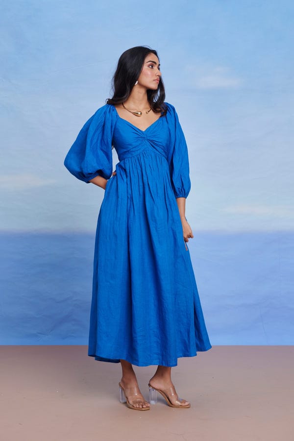 Saphed — Santorini Linen Front Twist Dress - Sale