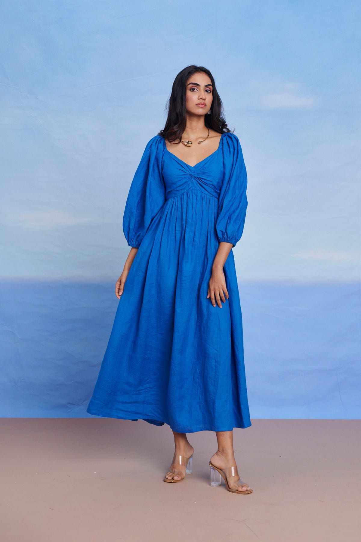 Santorini Linen Front Twist Dress - Sale - image 4