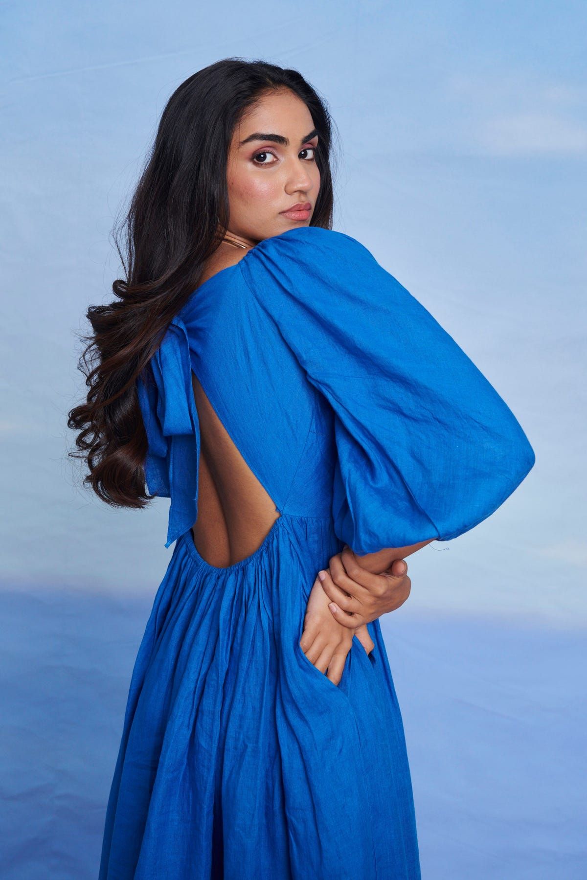 Santorini Linen Front Twist Dress - Sale - image 5