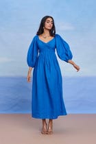 Santorini Linen Front Twist Dress - Sale view 7