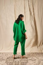 Panna Linen Oversized Flared Shirt Set view 3