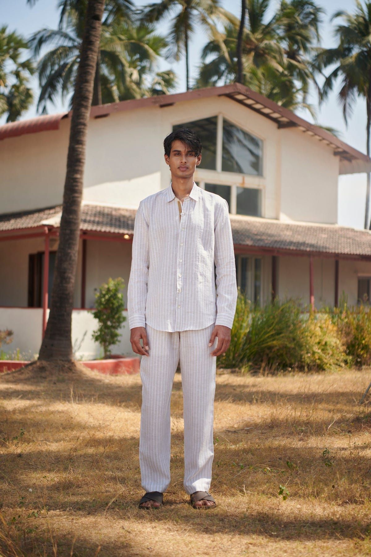Undyed Boldstripe Linen Men's Oxford Shirt – Slim Fit - Sale - image 2