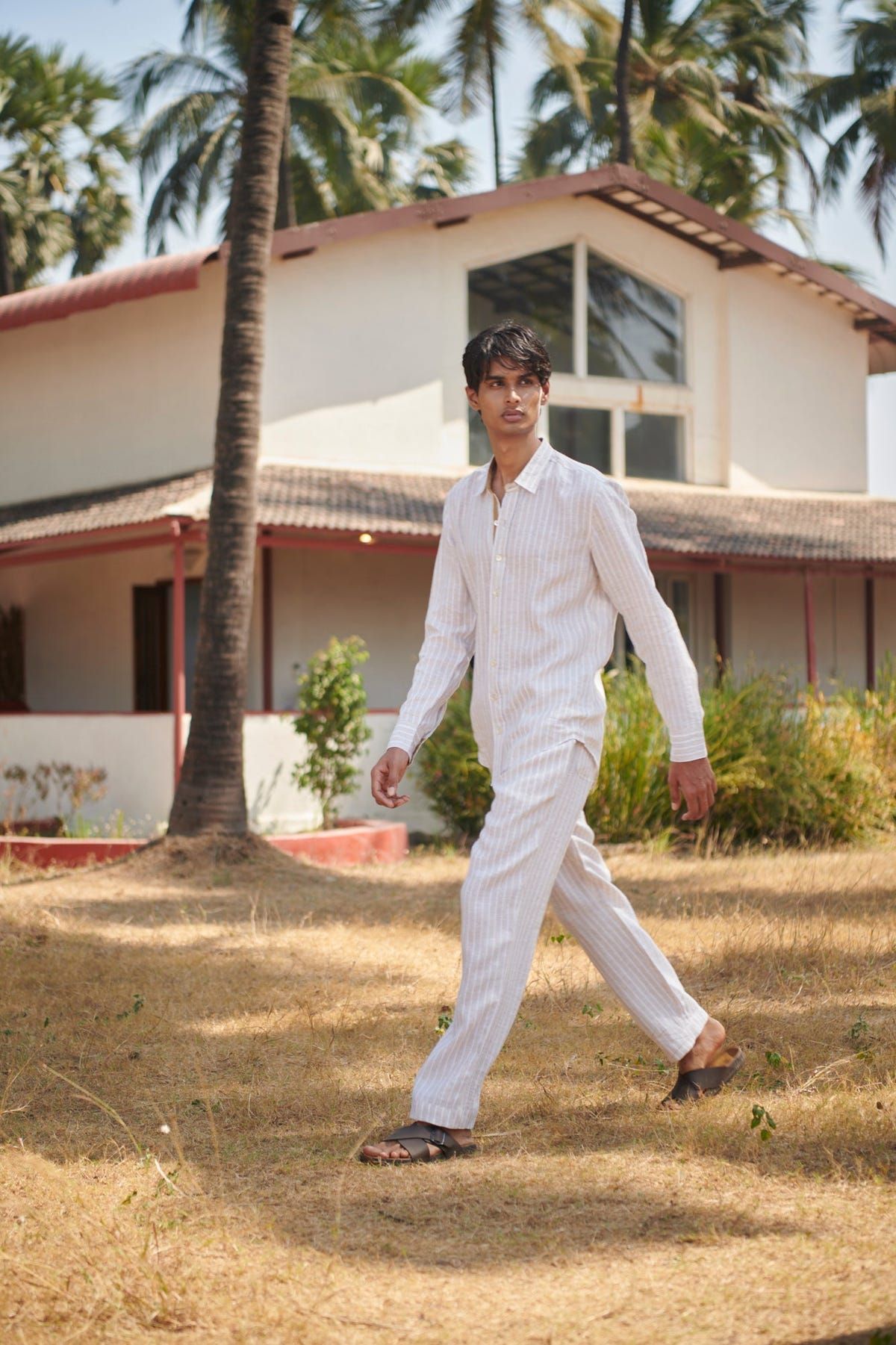 Undyed Boldstripe Linen Men's Oxford Shirt – Slim Fit - Sale - image 3