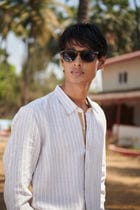 Undyed Boldstripe Linen Men's Oxford Shirt – Slim Fit - Sale view 4