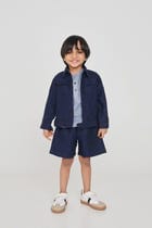 Neel Linen Denim Boys Jacket Set view 1