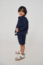 Neel Linen Denim Boys Jacket Set view 2