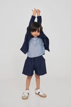 Neel Linen Denim Boys Jacket Set view 4