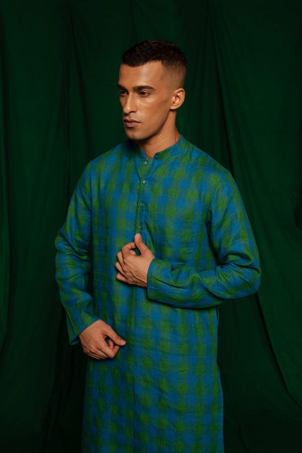 Saphed — Forest Linen Men's Kurta On Sale - Sale