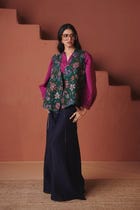 Neel Linen Denim Flared Pants view 7