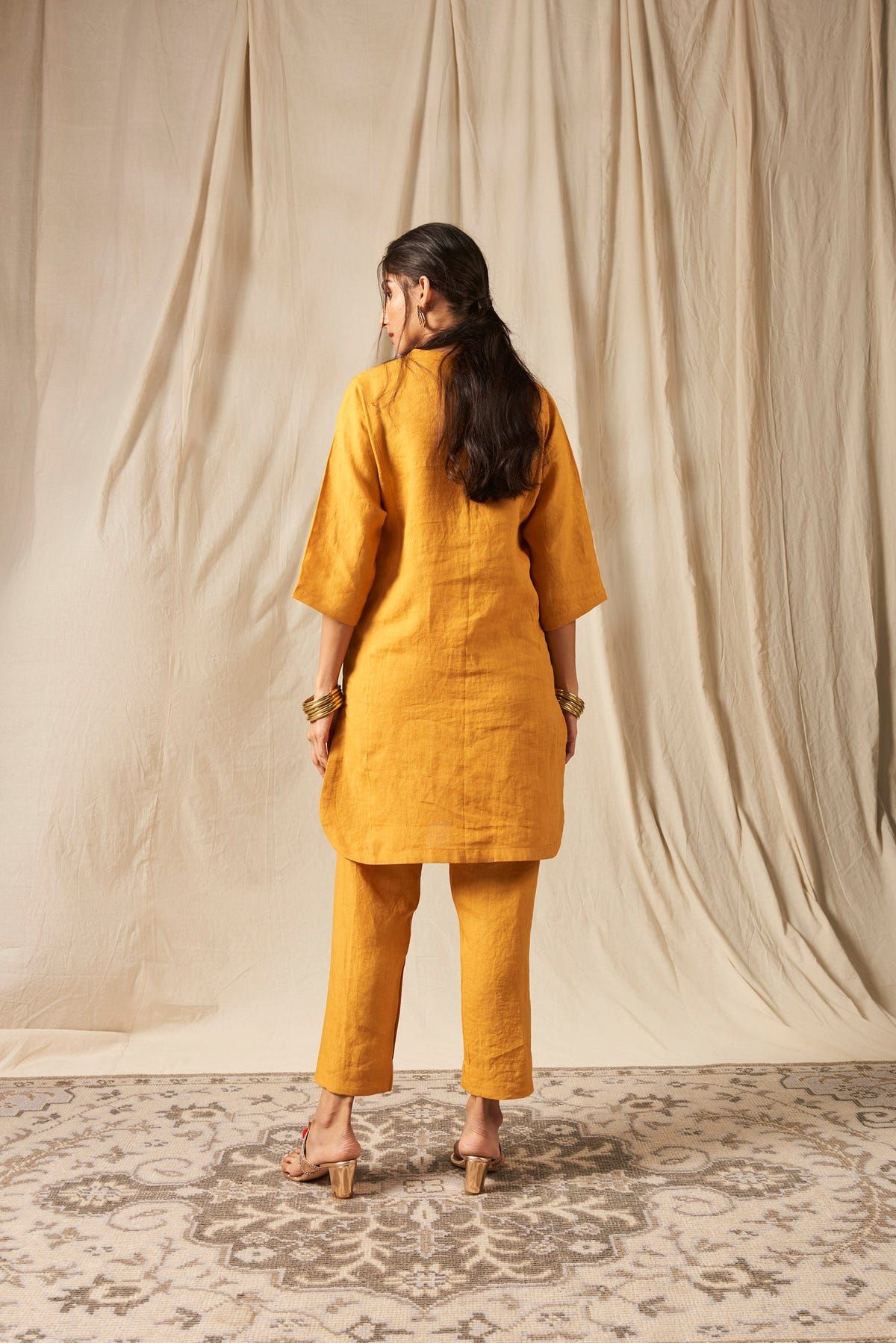 Jaisalmer Co-Linen Panelled Kurta Set - image 5