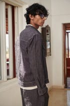 Graphite Linen Men's Jacket and Jogger Set view 7