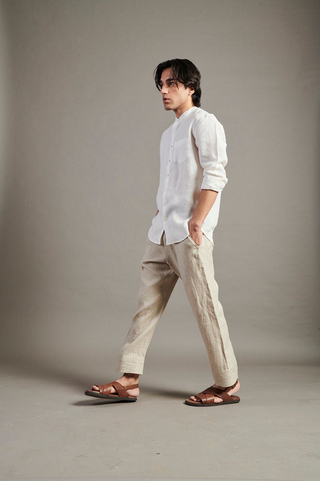 Undyed Linen Lounge Pants - image 2