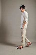 Undyed Linen Lounge Pants view 5