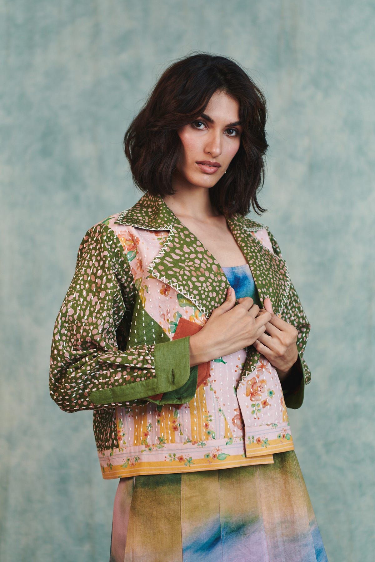 Blot Co-linen Kantha Bolero Jacket - image 11