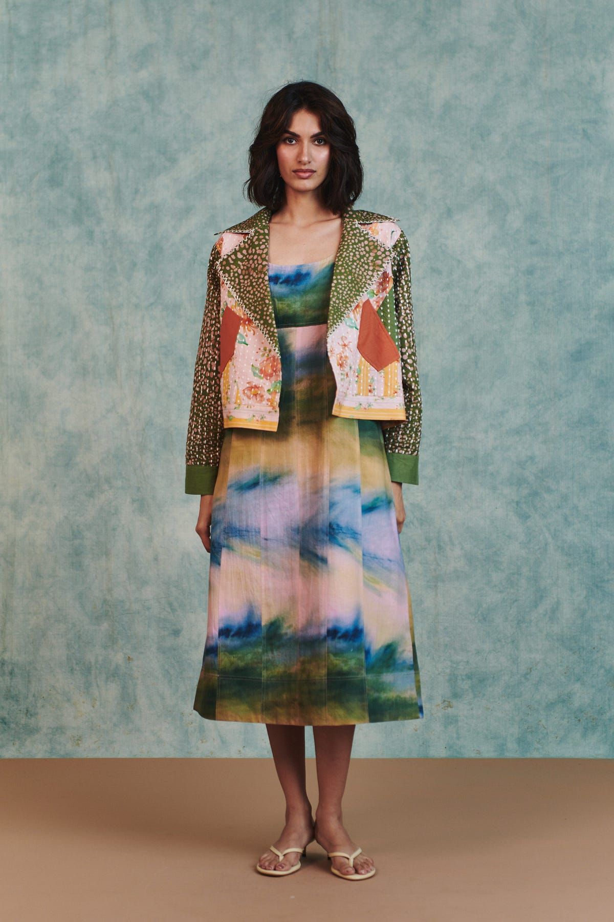 Blot Co-linen Kantha Bolero Jacket - image 2