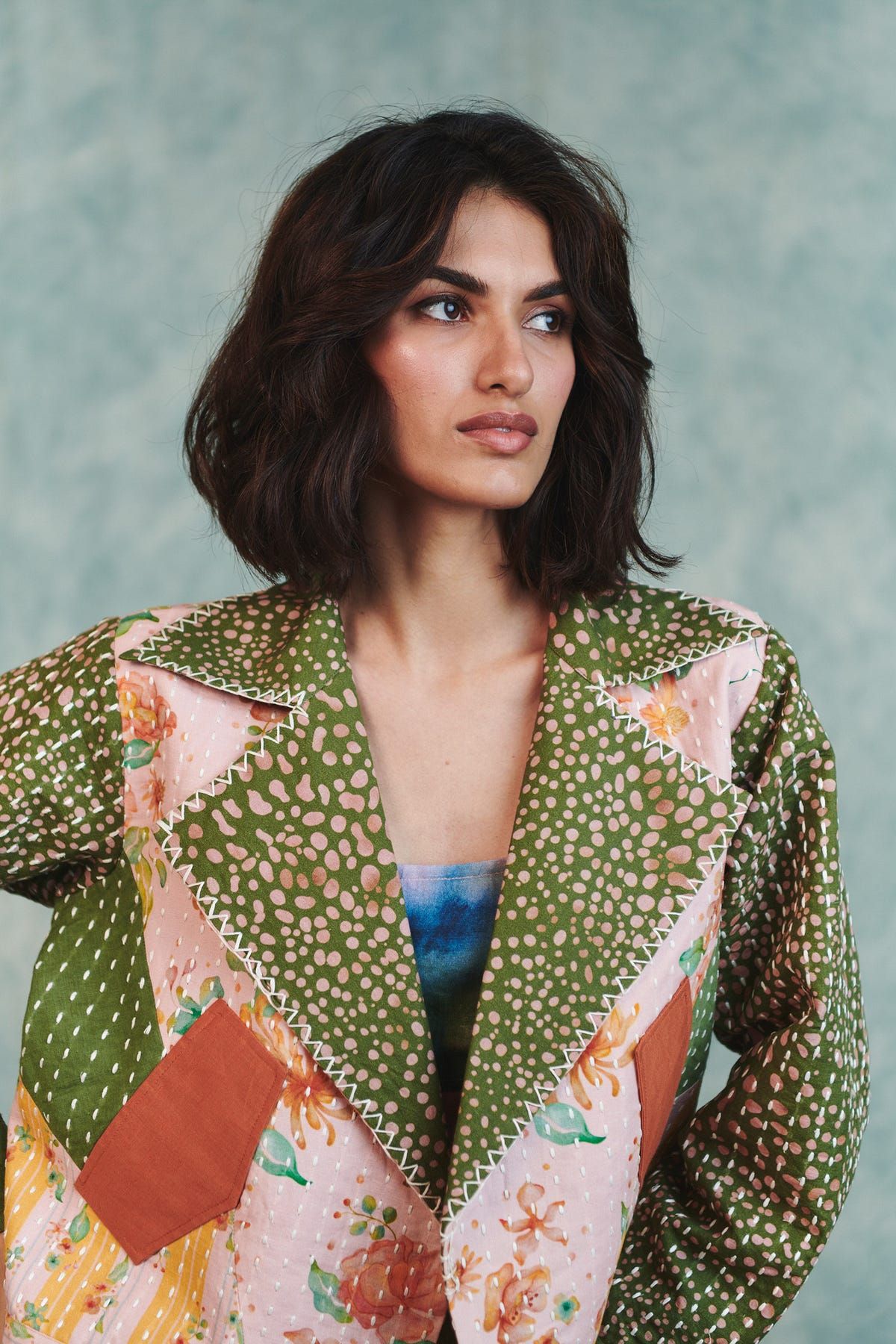 Blot Co-linen Kantha Bolero Jacket - image 5