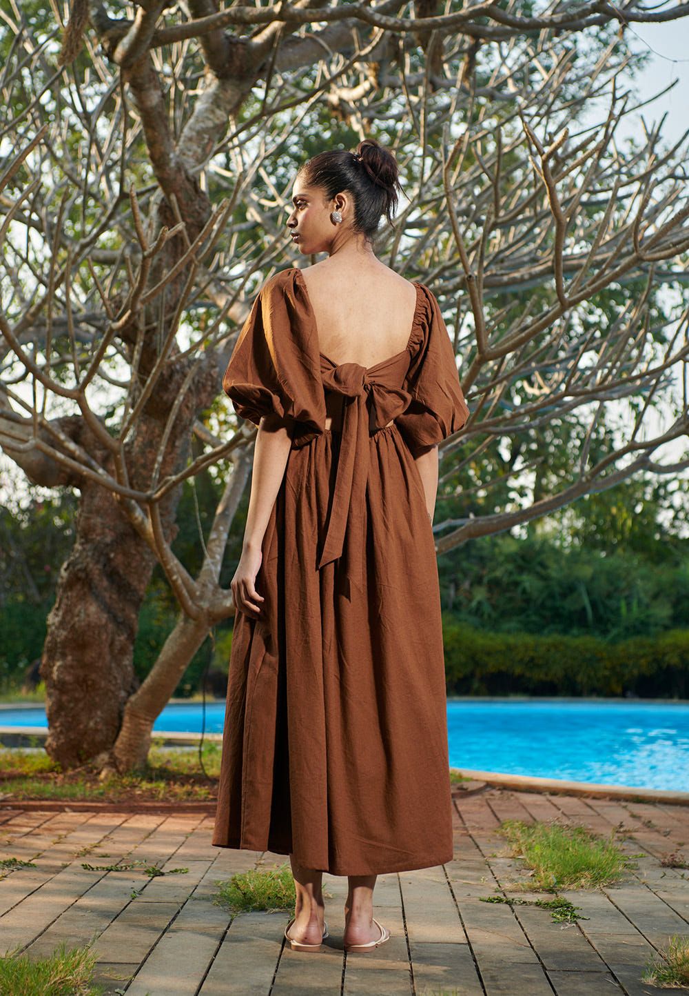 Cinnamon Linen Front Twist Dress - image 7