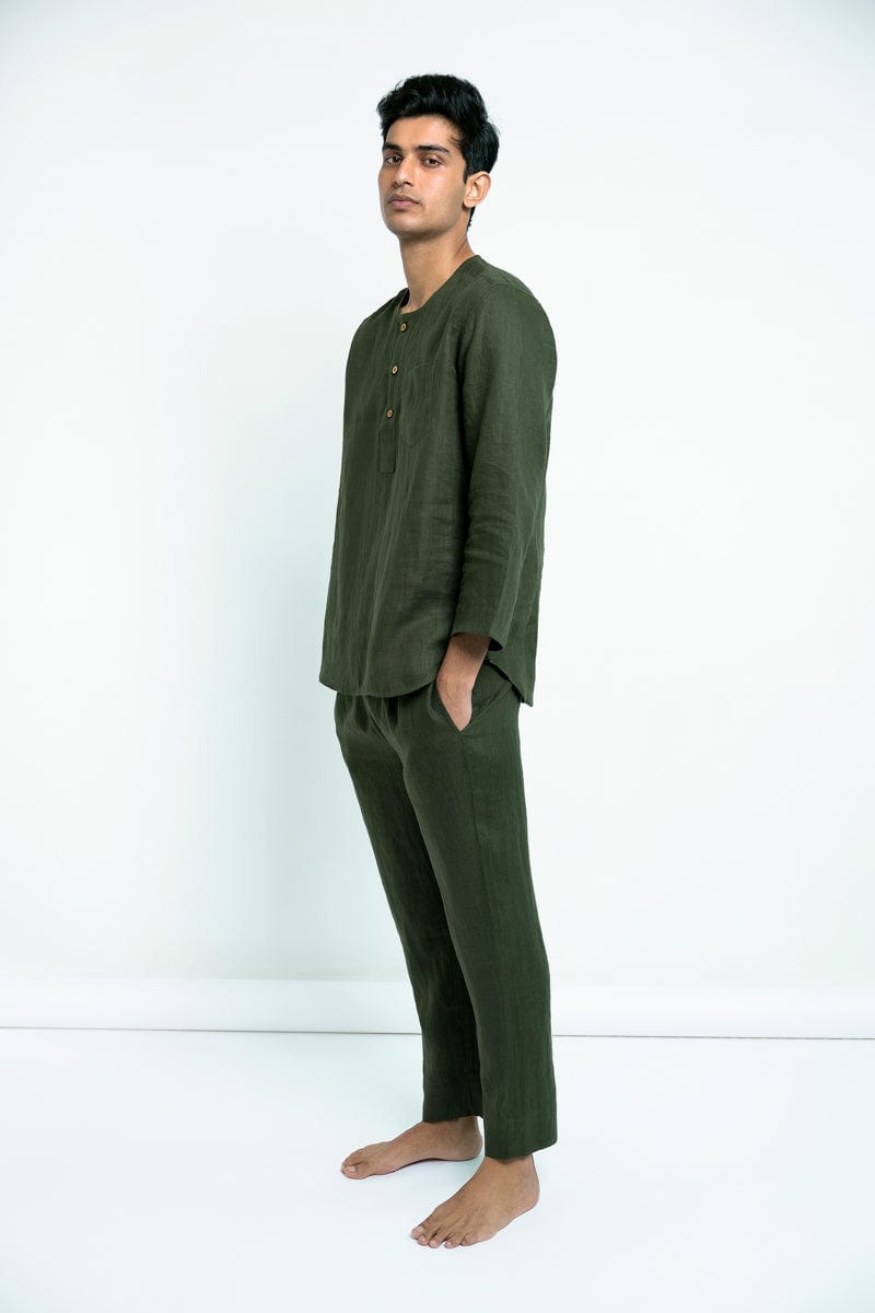 Kai Linen Men's Short Kurta - Sale