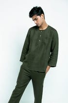 Kai Linen Men's Short Kurta - Sale view 2