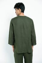 Kai Linen Men's Short Kurta - Sale view 5